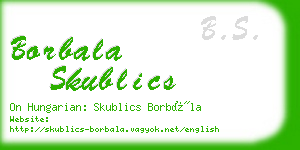 borbala skublics business card